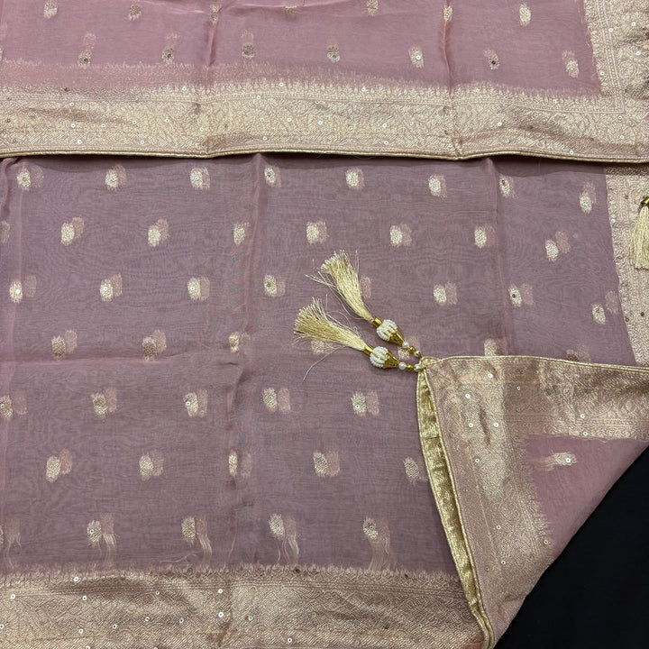 Premium Pure Silk Gota Patti Pearl Work Unstitched Suit-FM3213-2