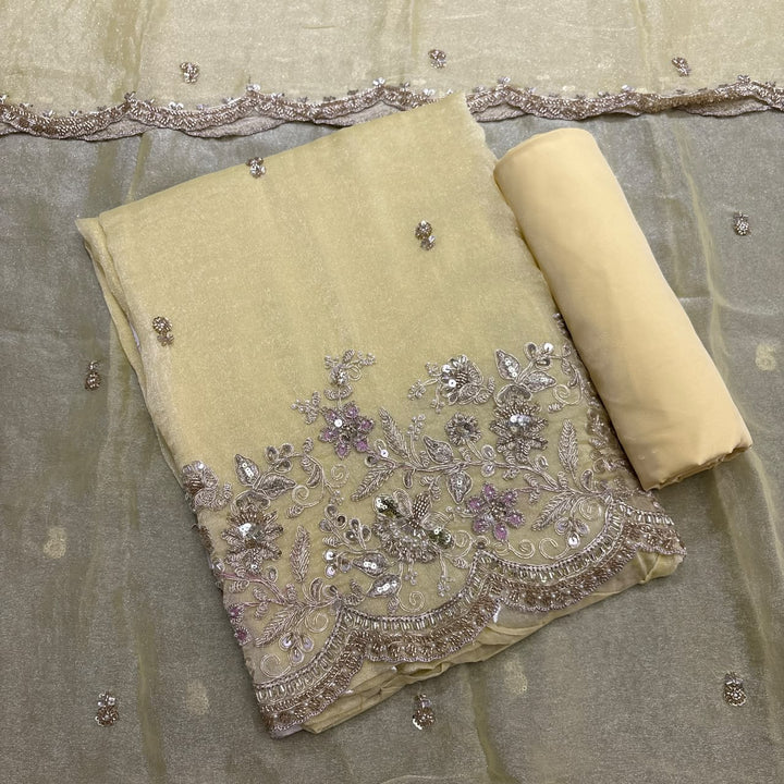 Premium Shimmer Tissue unstitched suit set LF8616 - A3