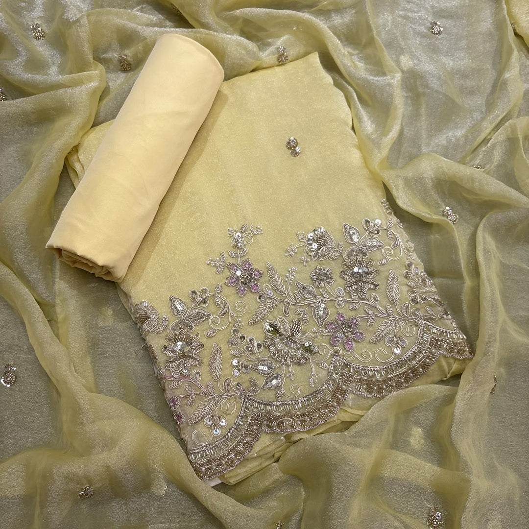 Premium Shimmer Tissue unstitched suit set LF8616 - A3
