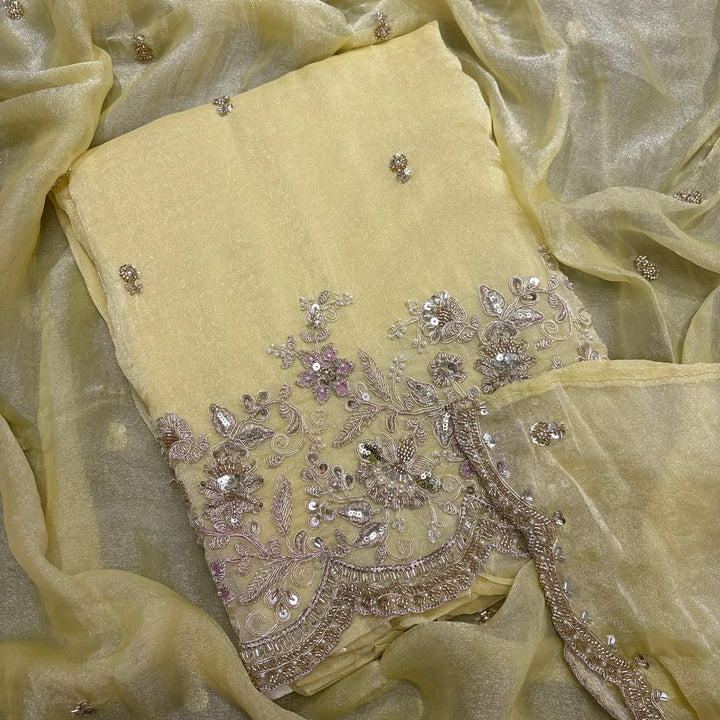 Premium Shimmer Tissue unstitched suit set LF8616 - A3