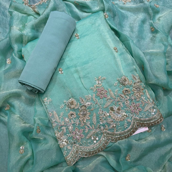 Premium Shimmer Tissue unstitched suit set LF8616 - A1