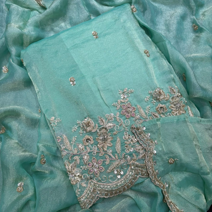 Premium Shimmer Tissue unstitched suit set LF8616 - A1