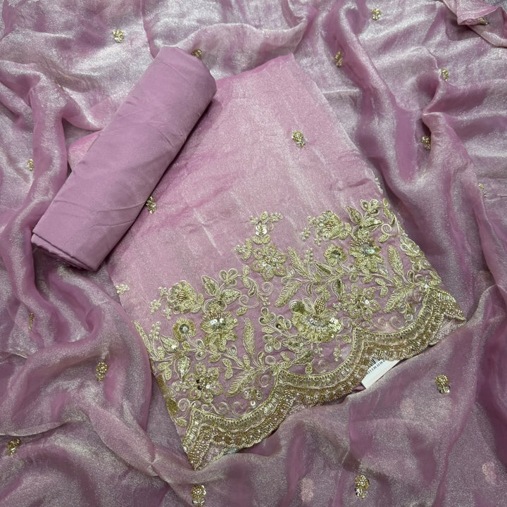 Premium Shimmer Tissue unstitched suit set LF8616 - A2