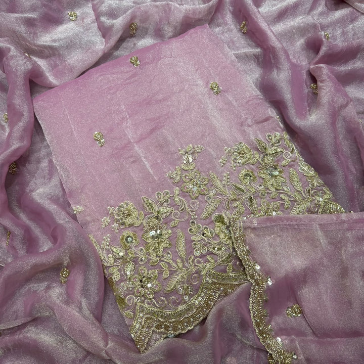 Premium Shimmer Tissue unstitched suit set LF8616 - A2