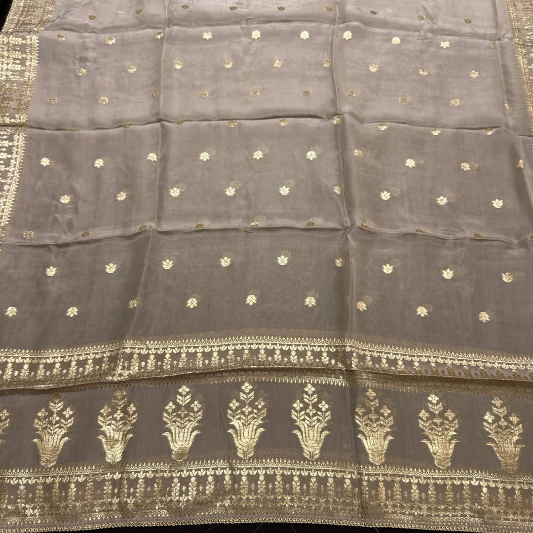 Tanchui Silk Zari Zardozi Unstitched Suit Set - D12955 - A1