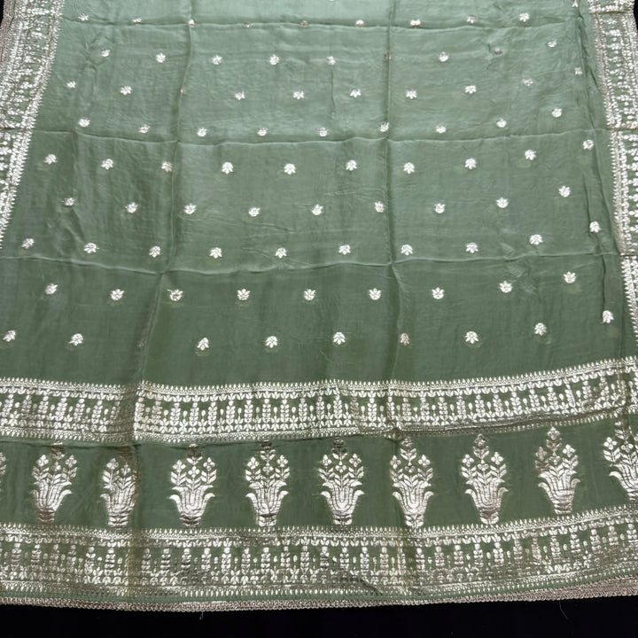 Tanchui Silk Zari Zardozi Unstitched Suit Set - D12955 - A3