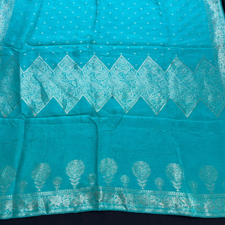 Tanchui Silk Cutdana & Sequins Embroidered Unstitched Suit Set - D13162 - 1