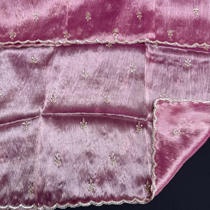 Premium Glass Tissue Cutdana Sequin Work Unstitched Suit Set-AC1503-2