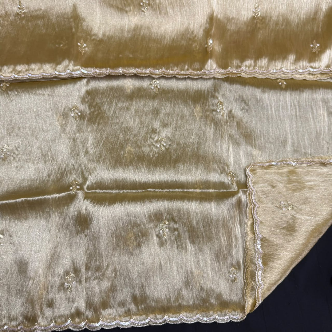 Premium Glass Tissue Cutdana Sequin Work Unstitched Suit Set-AC1503-4
