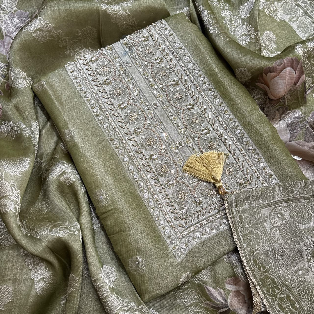 Premium Tissue Unstitched Suit Set-D12321-H