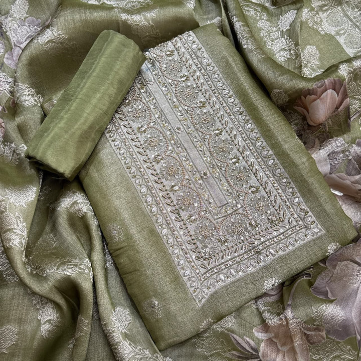 Premium Tissue Unstitched Suit Set-D12321-H