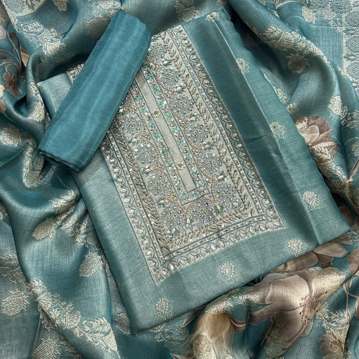 Premium Tissue Unstitched Suit Set-D12321-H2