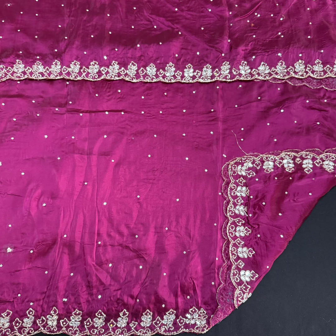 Dola Silk Mirror & Cutdana Handwork Unstitched Suit Set - KF00389 - 1