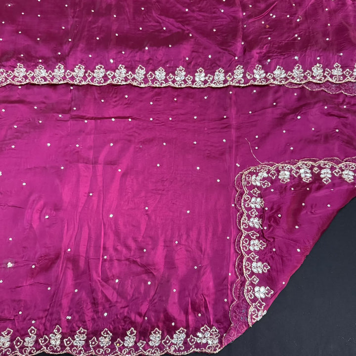 Dola Silk Mirror & Cutdana Handwork Unstitched Suit Set - KF00389 - 1