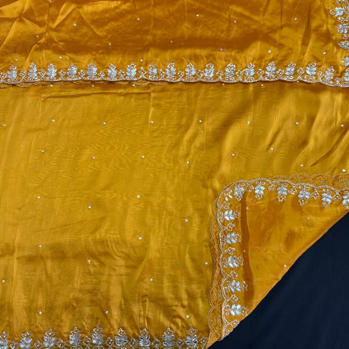 Dola Silk Mirror & Cutdana Handwork Unstitched Suit Set - KF00389 -4