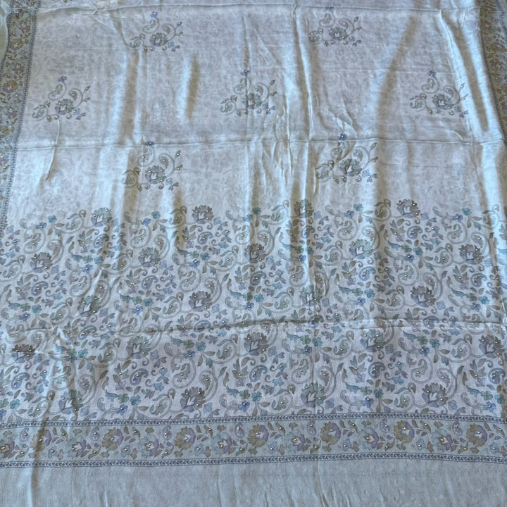 Viscose Crepe Printed Aari Work Unstitched Suit Set - SL1603 - A