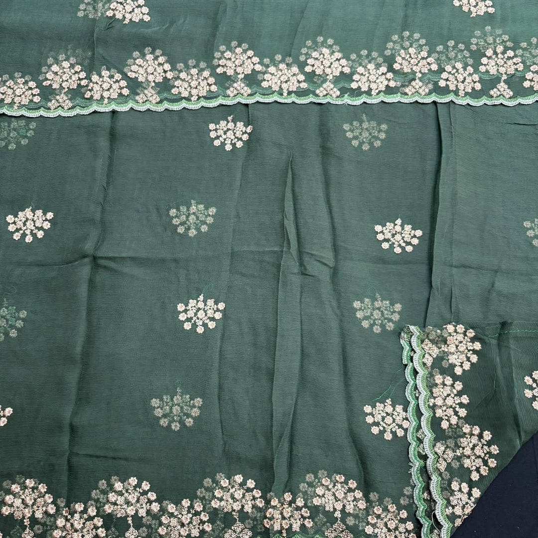 Beautiful Georgette Thread Work Unstitched Suit Set - 001633 -2