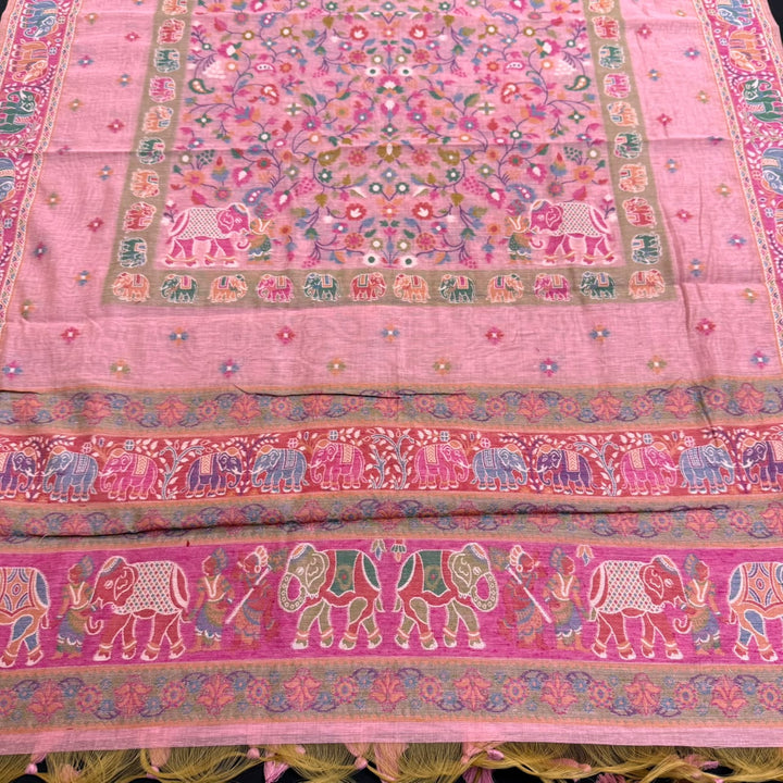 Elegant Chanderi Jamdani Weave Unstitched Suit Set - AHS20658 - A