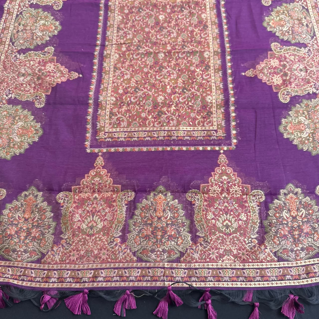 Elegant Cotton Linen Jamdani Weave Unstitched Suit Set - AHS20661-1
