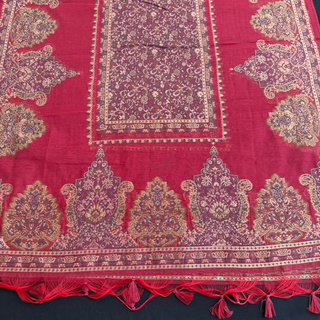 Elegant Cotton Linen Jamdani Weave Unstitched Suit Set - AHS20661-2