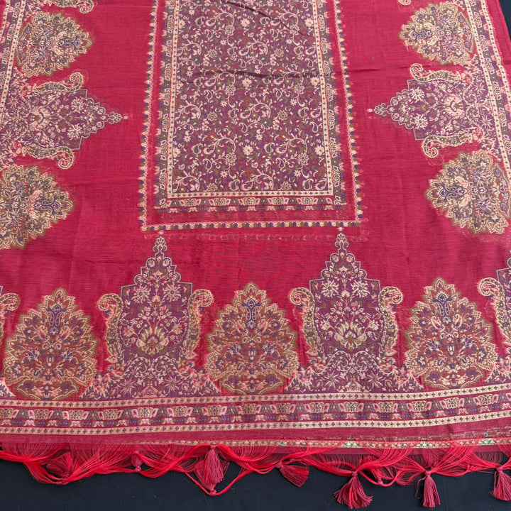 Elegant Cotton Linen Jamdani Weave Unstitched Suit Set - AHS20661-2