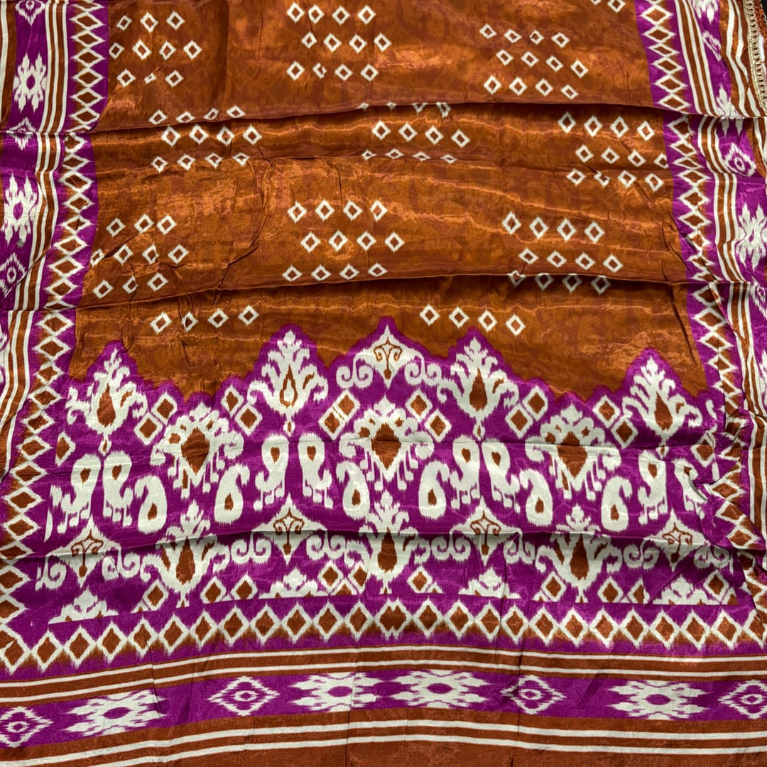 Premium Satin Crepe Dabka, Thread & Nalki Work Unstitched Suit Set-KF5515
