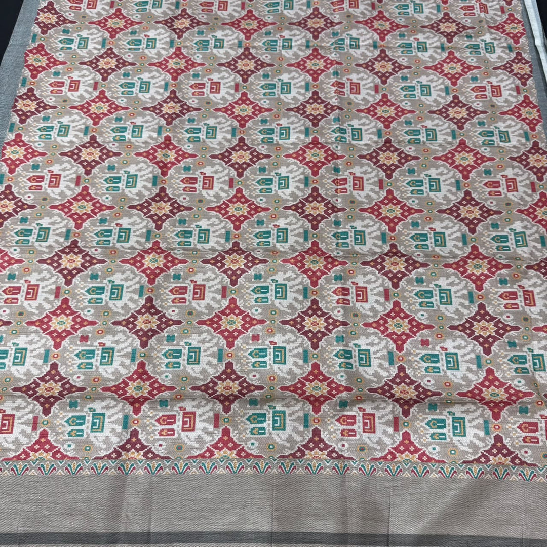 Elegant Tussar Silk Copper Dabka & Moti Work Unstitched Suit Set-RA0408-3