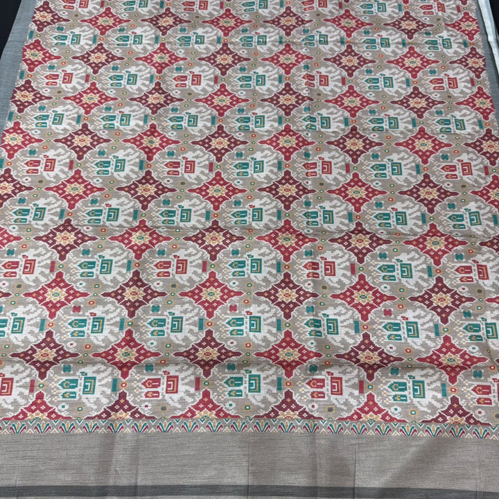 Elegant Tussar Silk Copper Dabka & Moti Work Unstitched Suit Set-RA0408-3
