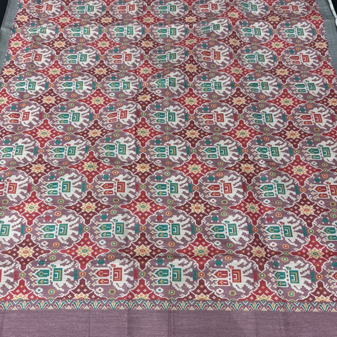 Elegant Tussar Silk Copper Dabka & Moti Work Unstitched Suit Set-RA0408-2