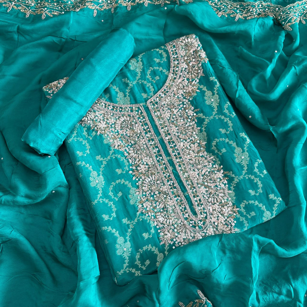 Premium Upada Silk Unstitched Suit Set | HA2323-2
