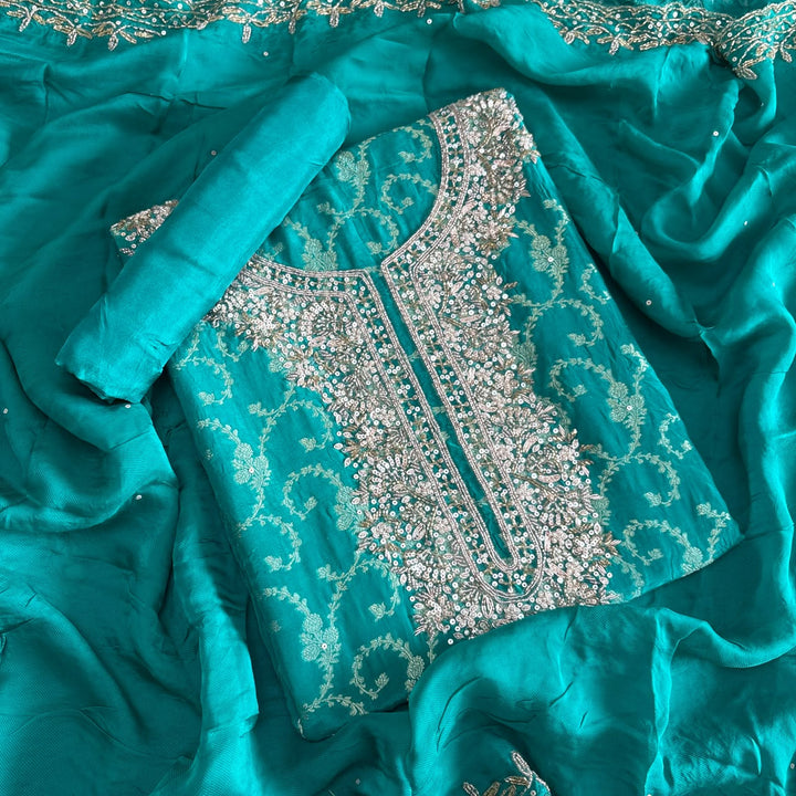 Premium Upada Silk Unstitched Suit Set | HA2323-2