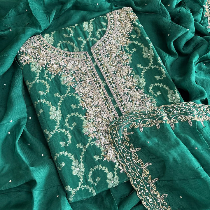 Premium Upada Silk Unstitched Suit Set | HA2323-3
