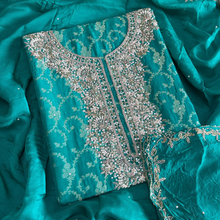 Premium Upada Silk Unstitched Suit Set | HA2323-2