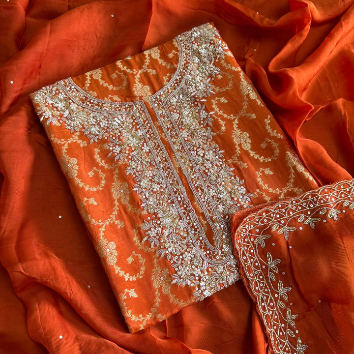 Premium Upada Silk Unstitched Suit Set | HA2323-5