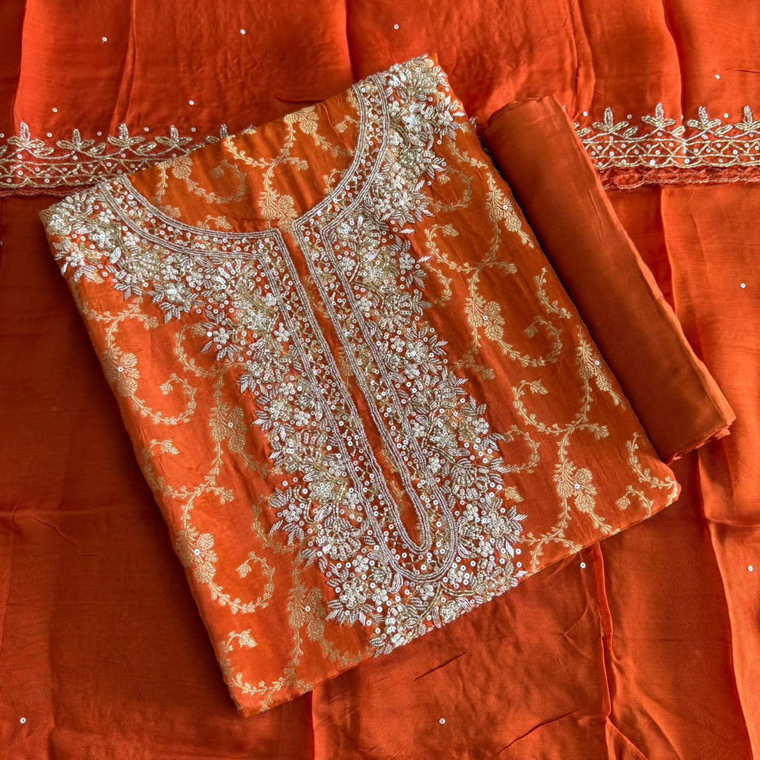 Premium Upada Silk Unstitched Suit Set | HA2323-5