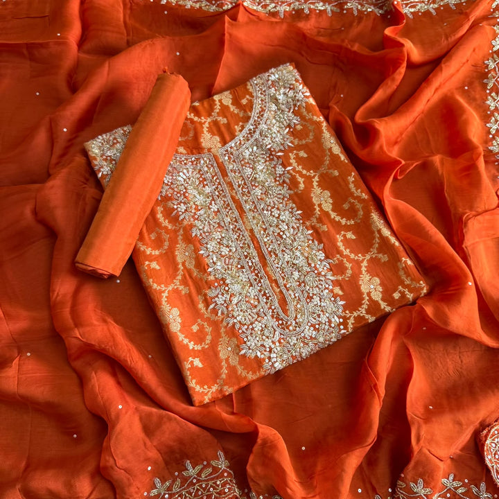 Premium Upada Silk Unstitched Suit Set | HA2323-5