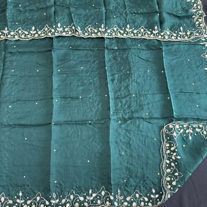 Premium Tanchui Silk Dabka Mirror Cut Dana Work Unstitched Suit - RK2257-1