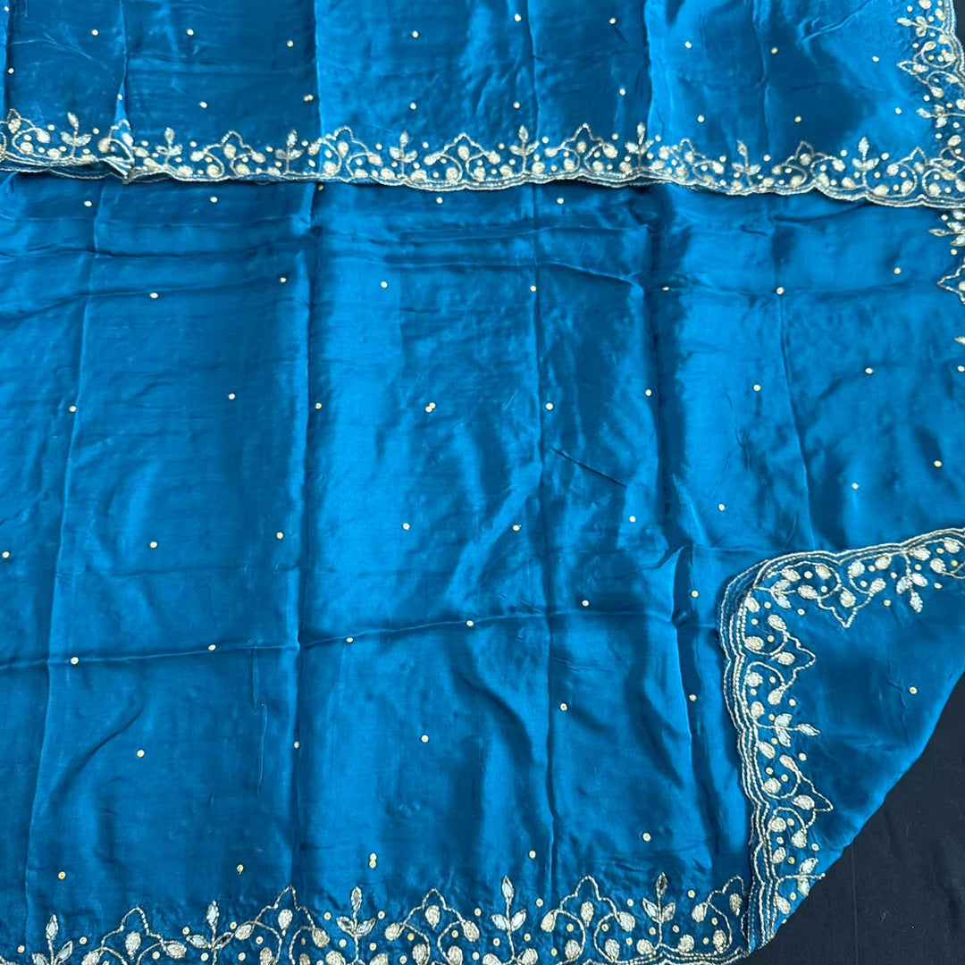 Premium Tanchui Silk Dabka Mirror Cut Dana Work Unstitched Suit - RK2257-5