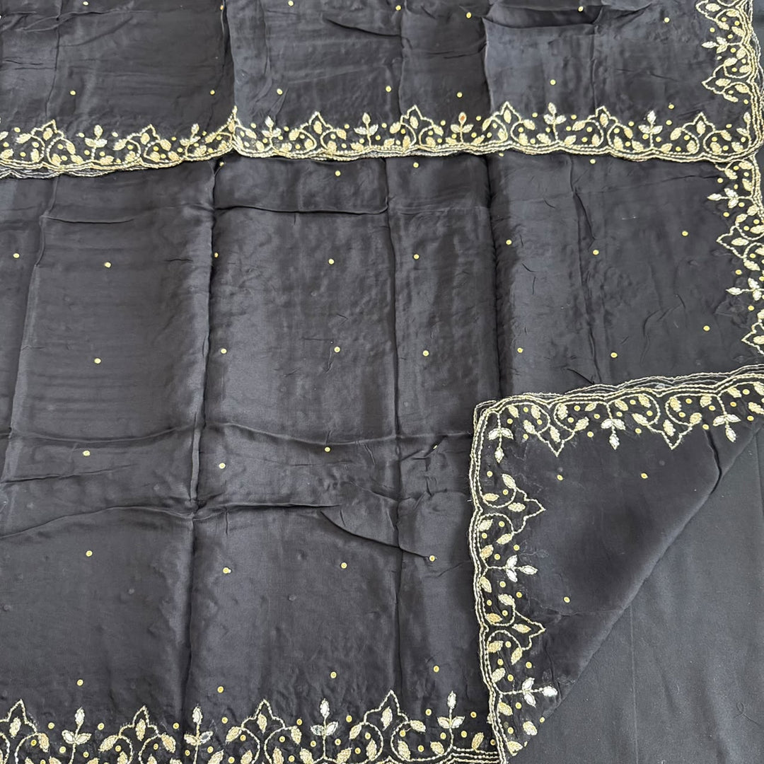 Premium Tanchui Silk Dabka Mirror Cut Dana Work Unstitched Suit - RK2257-3
