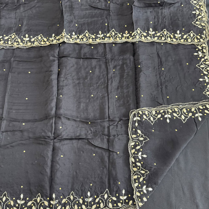 Premium Tanchui Silk Dabka Mirror Cut Dana Work Unstitched Suit - RK2257-3