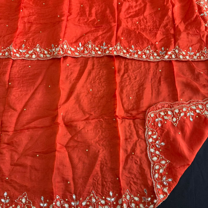 Premium Tanchui Silk Dabka Mirror Cut Dana Work Unstitched Suit - RK2257-4