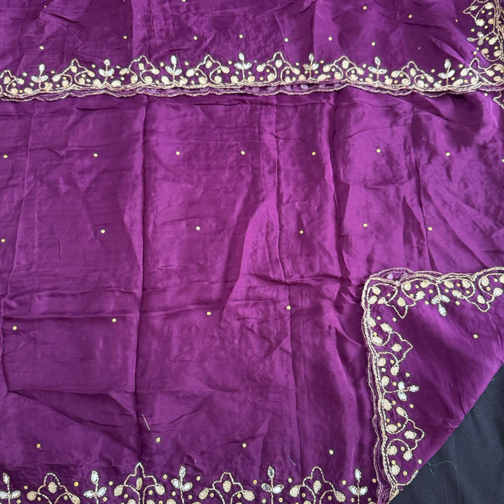 Premium Tanchui Silk Dabka Mirror Cut Dana Work Unstitched Suit - RK2257-7