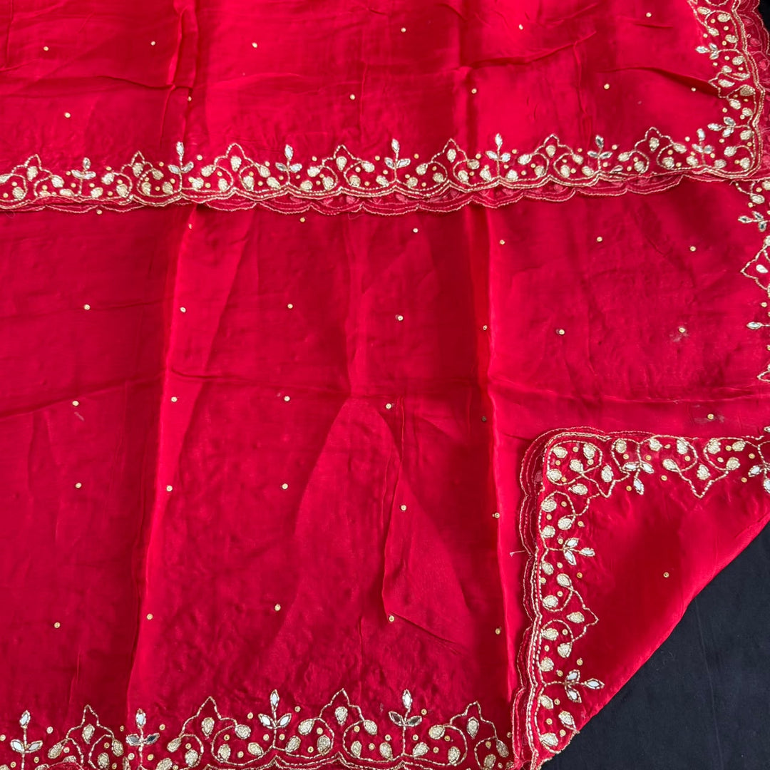 Premium Tanchui Silk Dabka Mirror Cut Dana Work Unstitched Suit - RK2257-6