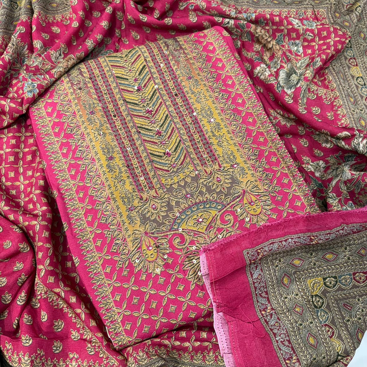 Premium Muslin Digital Print Unstitched Suit Set-VF0001-A