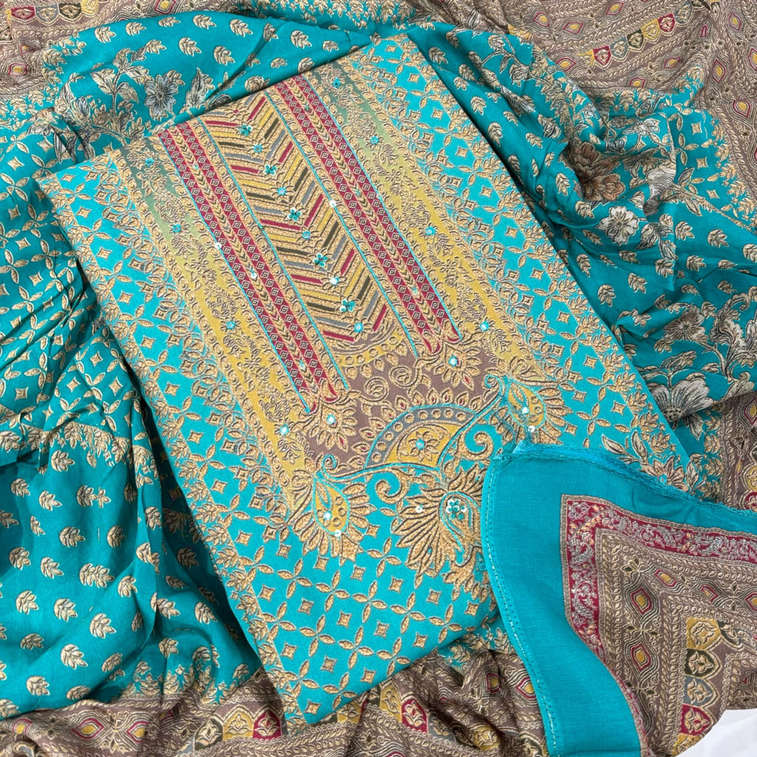 Premium Muslin Digital Print Unstitched Suit Set-VF0001-A1