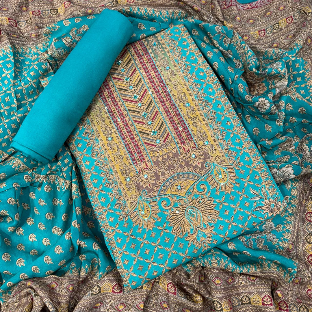 Premium Muslin Digital Print Unstitched Suit Set-VF0001-A1