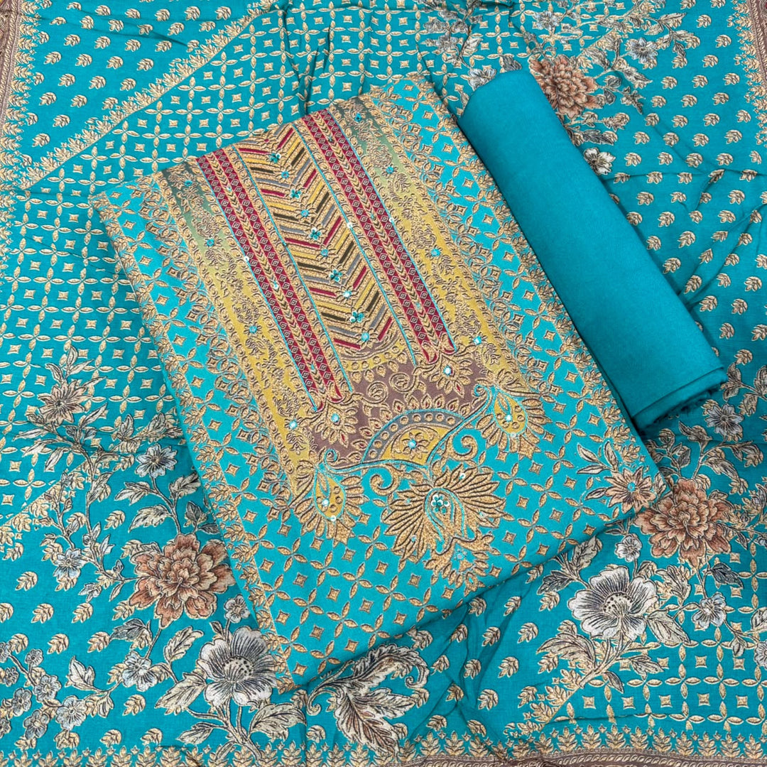 Premium Muslin Digital Print Unstitched Suit Set-VF0001-A1