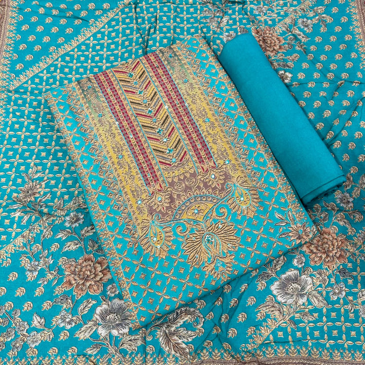 Premium Muslin Digital Print Unstitched Suit Set-VF0001-A1