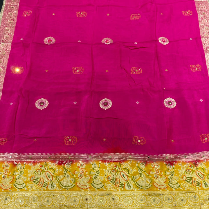 Premium Dola Silk Unstitched Suit Set-BR2548-A