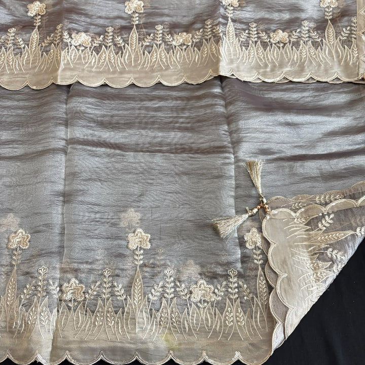Premium Shimmer Organza Unstitched Suit Set-R15495-A3